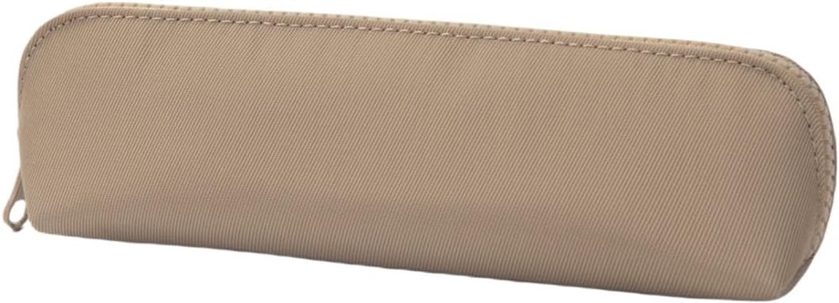 SnelShoppen - Nylon Pennenetui Lichtgewicht Khaki - Ruime Opbergzak voor Pennen en Potloden - Ideaal voor School en Reizen