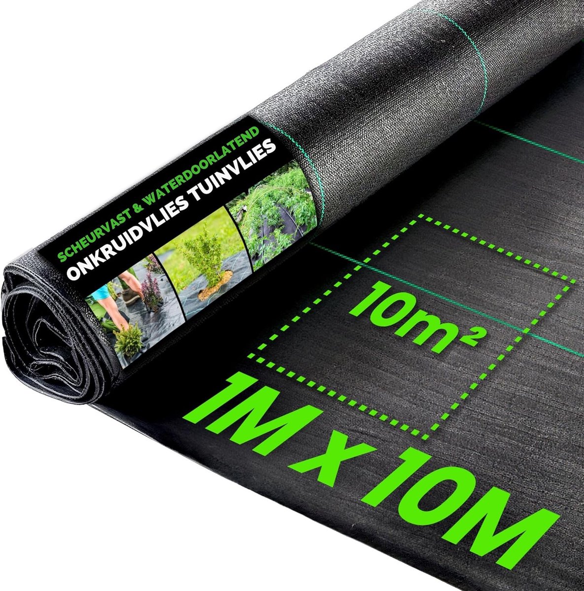 Dailygoods- Onkruiddoek Dikke Kwaliteit 1M x 10M - Anti-onkruid - Gronddoek - Tuinvlies - Weven Polypropylen - Slijtvaste Folie