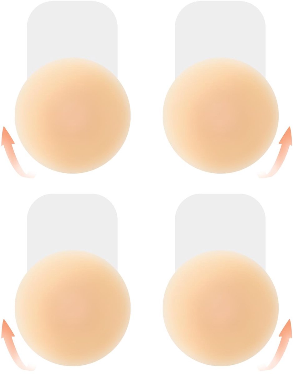 Dailygoods- Tepelpads Herbruikbaar - Siliconen - Onzichtbaar - Zelfklevend - Push-up - Diameter 10 cm - Aangename ervaring - Plakbeha