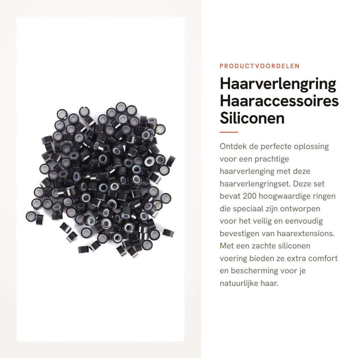 Dailygoods- Haarverlengring 4 mm - Siliconen Gevoerd - Schakelringen - Looptools - 200 Stuks - Veilig en Milieuvriendelijk - Haarverlenging