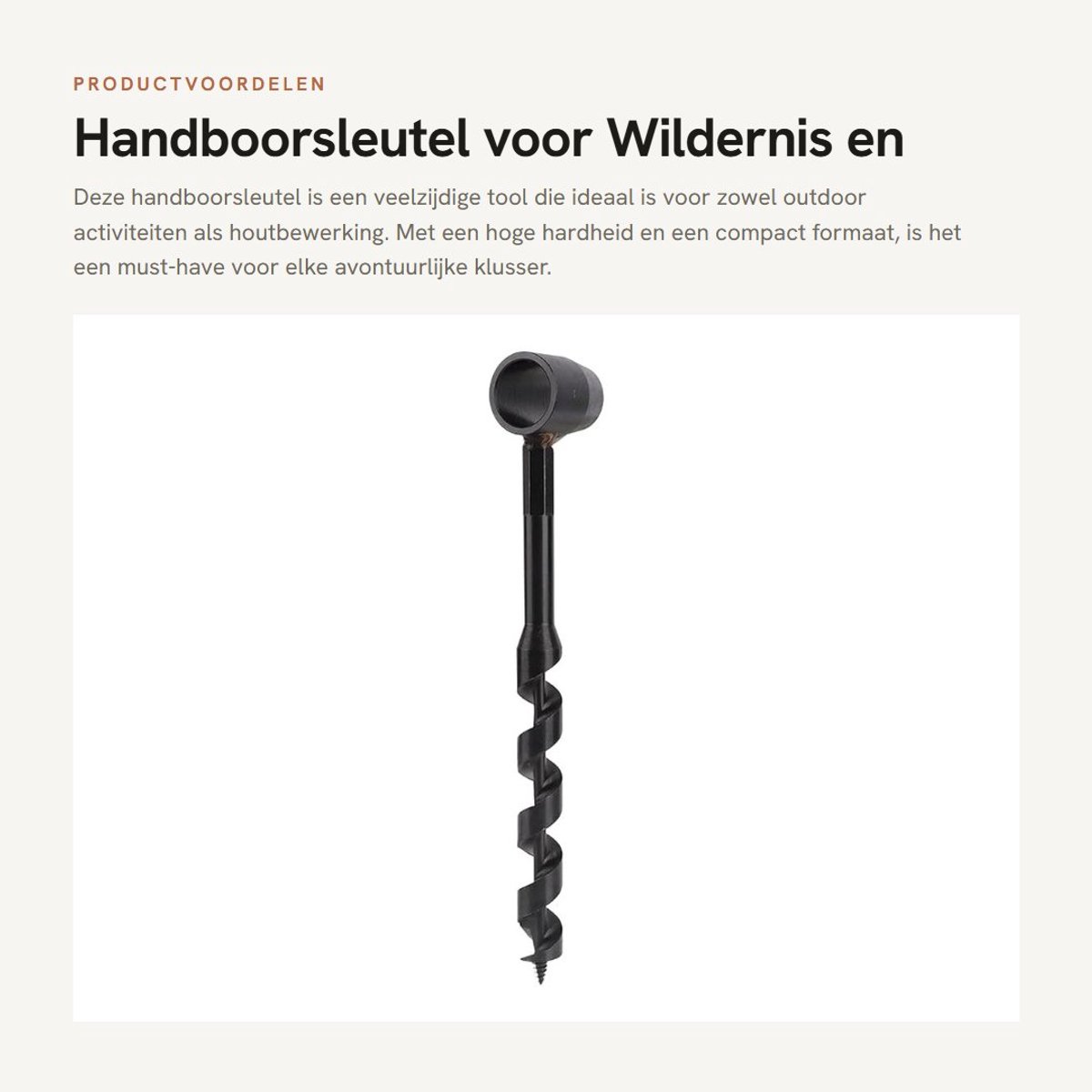 Dailygoods- Handboorsleutel 19-230 mm - Hoge hardheid tool - Houtbewerking - Outdoor kamperen - Lichtgewicht - Zelftappende schroef - Boor