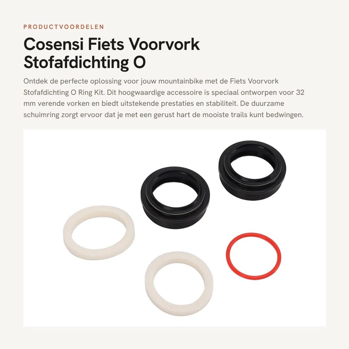Dailygoods- Stofafdichting 32mm - O-Ring Kit - Stofwisser Set - Duurzame Schuimring - Hoge Betrouwbaarheid - Voorvork Bescherming - Vorkafdichting