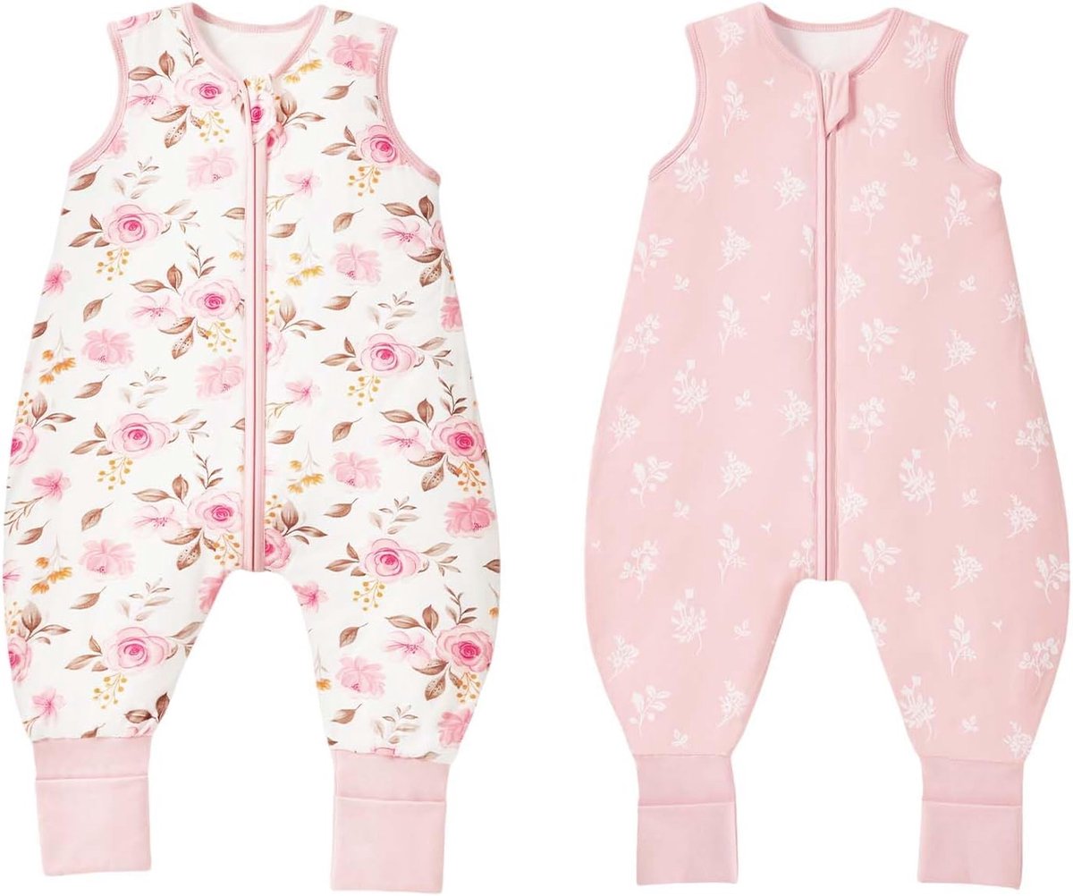 SnelShoppen - ToyTec Baby Slaapzak met Pijpen 1.0 Tog - 2-Pack Superzacht Rayon Bamboe Slaapzak voor Jongens en Meisjes - Roze (S) - Ideaal voor Thuis