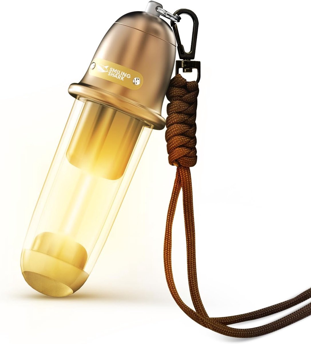 Thijox - Smiling Shark Camping Sfeerverlichting - Oplaadbare XPE LED Tentlamp - Waterdicht IPX4 - Draagbaar met Koord - Warm Wit Licht voor Buiten, Wa
