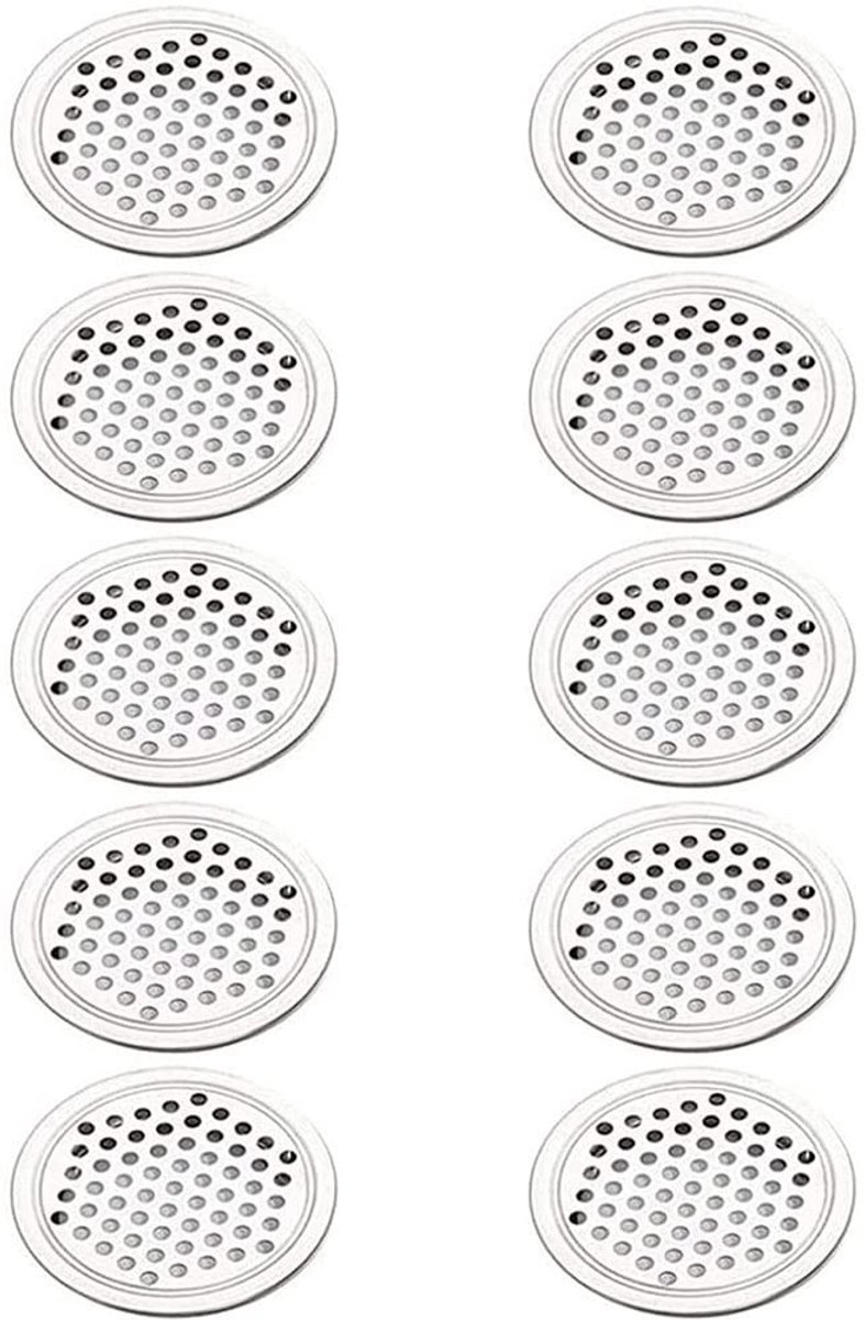 Dailygoods- Ventilatierooster Rond - 10 Stuks - Roestvrij Staal