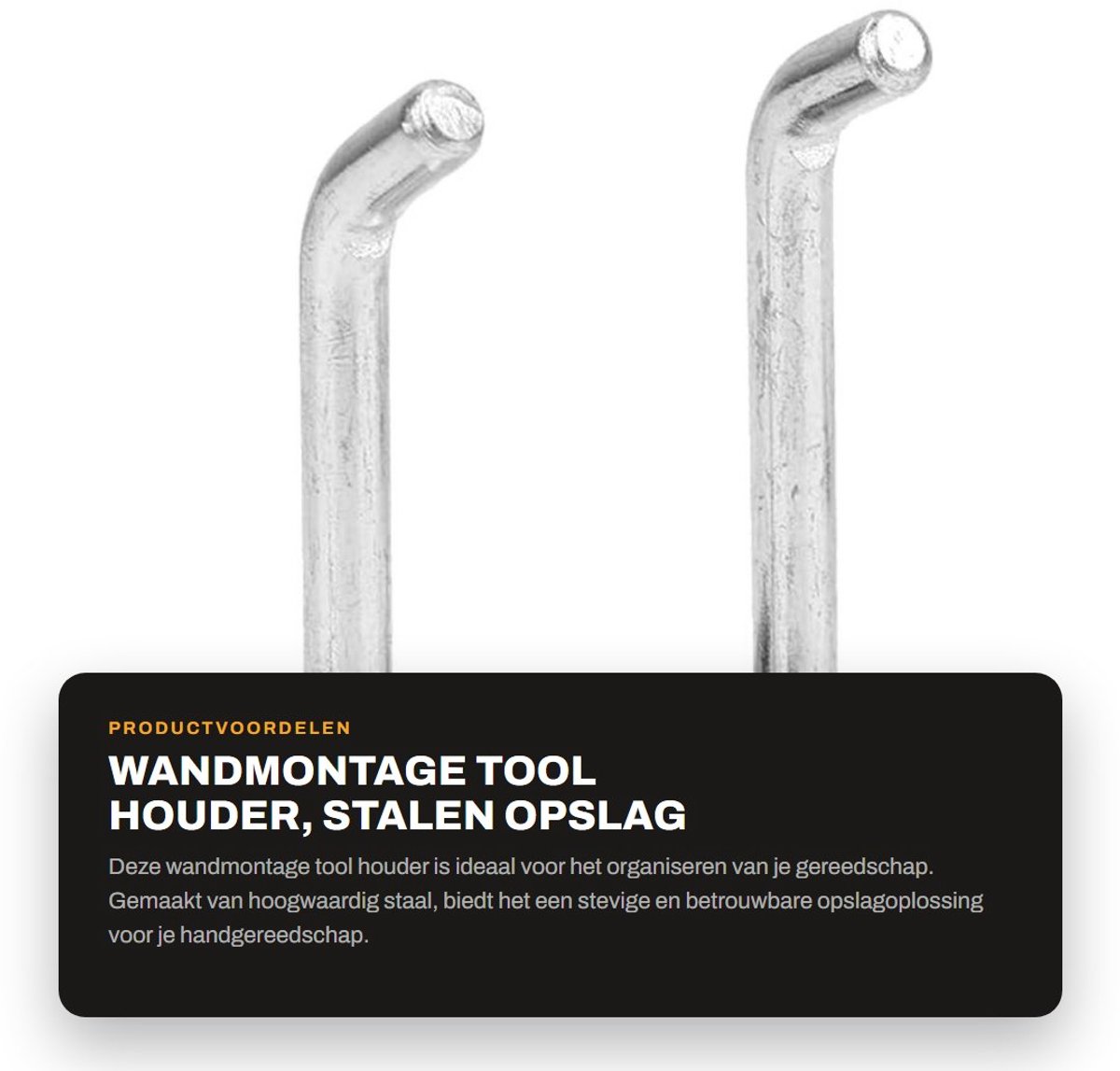 Dailygoods- Muurhouder Gegalvaniseerd - Gereedschapswand - Opslag Haken - 3-5 kg Laadvermogen - Voor Hamers/Tangen - Glad/Braamvrij - Gereedschapshouder
