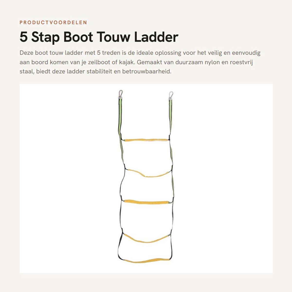 Dailygoods- Bootladder 5 Treden - Vouwladder - Zwemladder - Uitbreiding - Antislip - Geschikt voor Zeilboot/Kajak/Kano