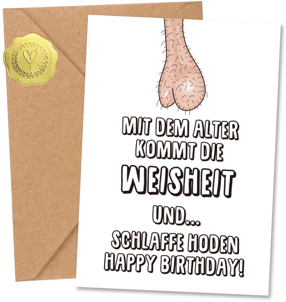 Dailygoods- Verjaardagskaart Grappig - Wenskaarten voor Mannen - Cadeau Echtgenoot - Grappige Stickers - Lege Binnenkant - Milieuvriendelijk Materiaal - Wenskaart