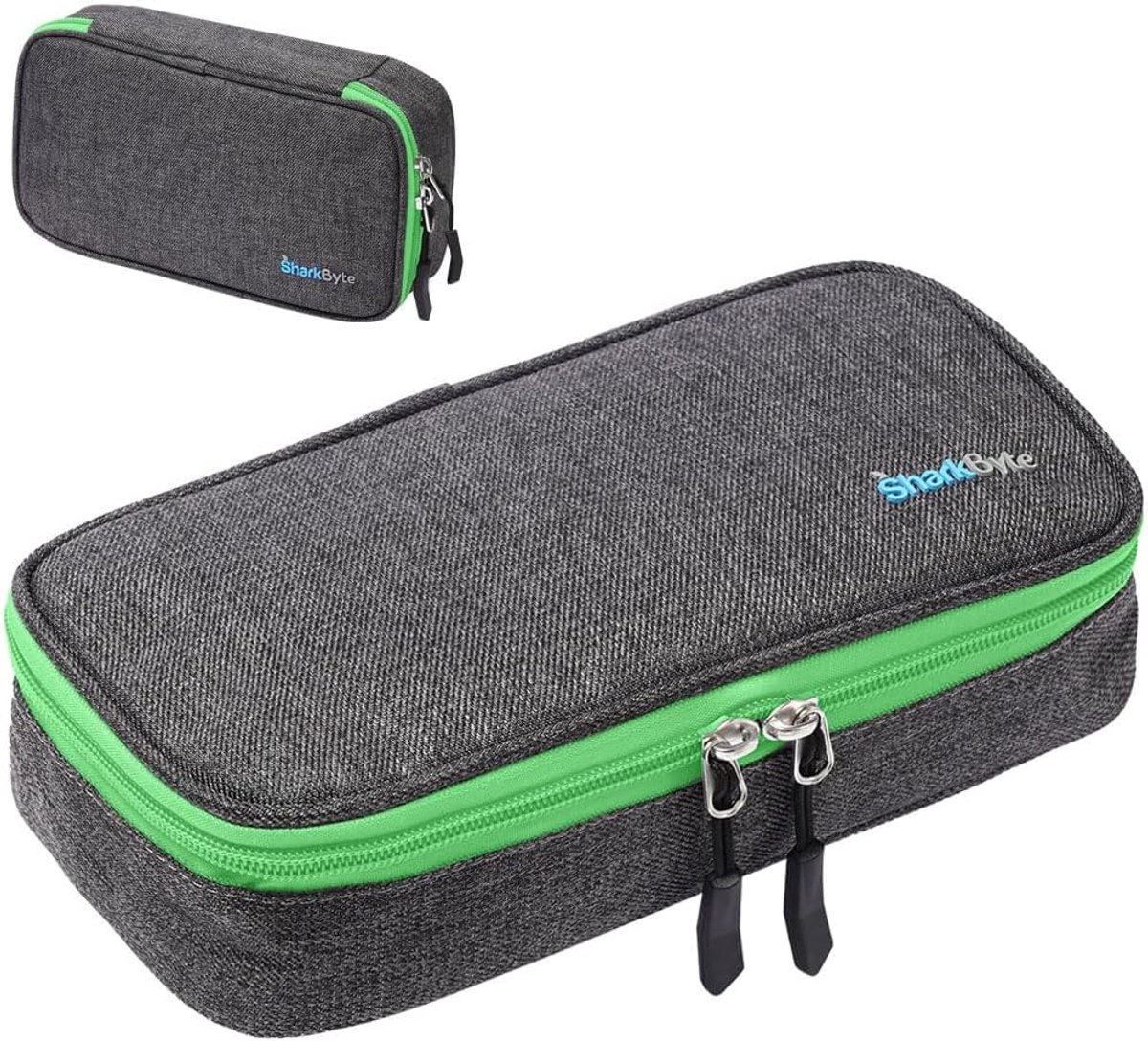 SnelShoppen - Grote Grijze en Groene Pennen Etui, Organizer van Gerecycled Materiaal, Ruim, Duurzaam en Lichtgewicht, Ideaal voor School, Kantoor en C