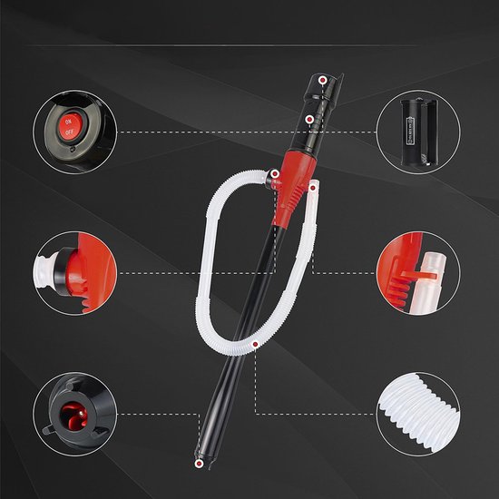 ONF3 - Elektrische Handpomp - Voor Diesel en Brandstof - 8L per minuut - Batterij Voeding - Waterpomp - Ideaal voor Tank en Verplaatsing - Rood van Merkloos — afbeelding 3