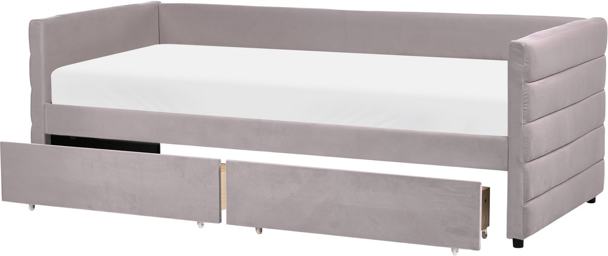 MARRAY - Slaapbank - Lichtgrijs - 90 x 200 cm - Fluweel