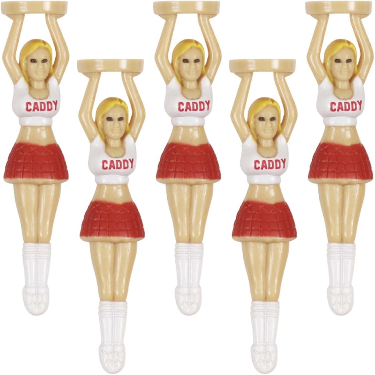 Vrolijke Golf Tees voor Dames - 5 Stuks van 75mm, Ideaal voor Golftraining en Cadeaus voor Vrijgezellenfeesten, Perfecte Accessoires voor Golf Enthousiastelingen