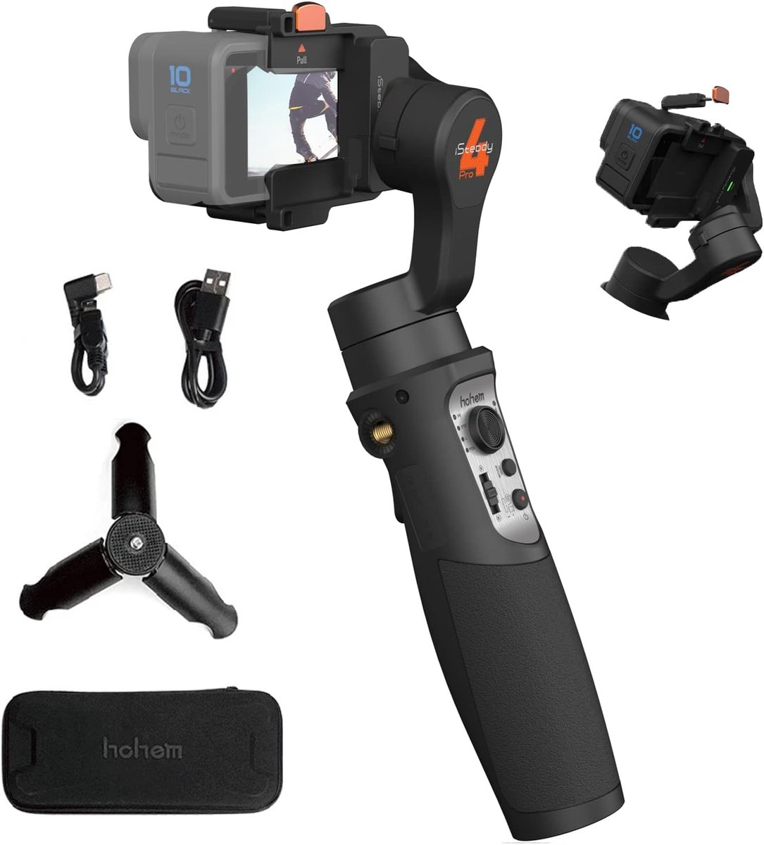 SnelShoppen - Hohem iSteady Pro 4-Action Camera Gimbal Stabilizer 3 Axis - Compatibel met GoPro 13/12/11/10/9/8/7/6/5, Osmo Action, Insta360 One R - I