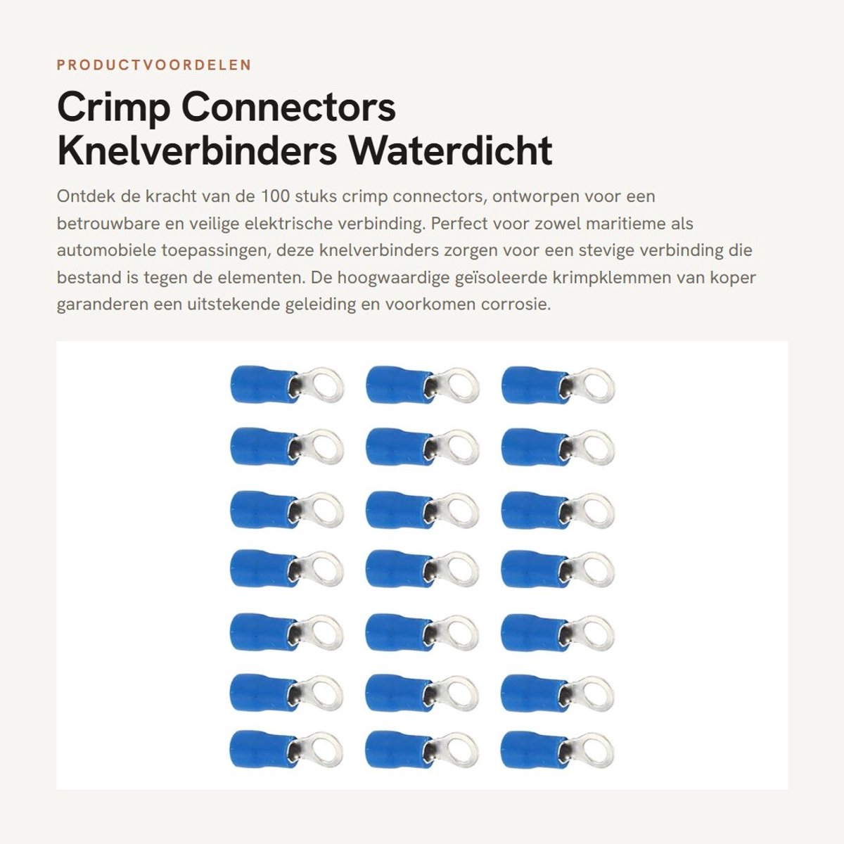 Inovra - Crimp Connectors - Knelverbinders - Waterdicht en corrosiebestendig - 100 stuks - 14-16 - Ideaal voor maritieme en automobiele toepassingen
