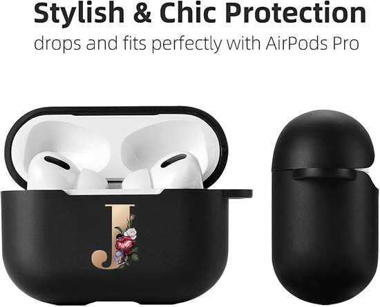 Hoesje voor AirPods Pro 2 met karabijnhaak, zachte TPU zwarte hoes met patroon AirPods Pro 2 2022 oplaadcase AirPods Pro 2e generatie hoes van hoesje — afbeelding 2