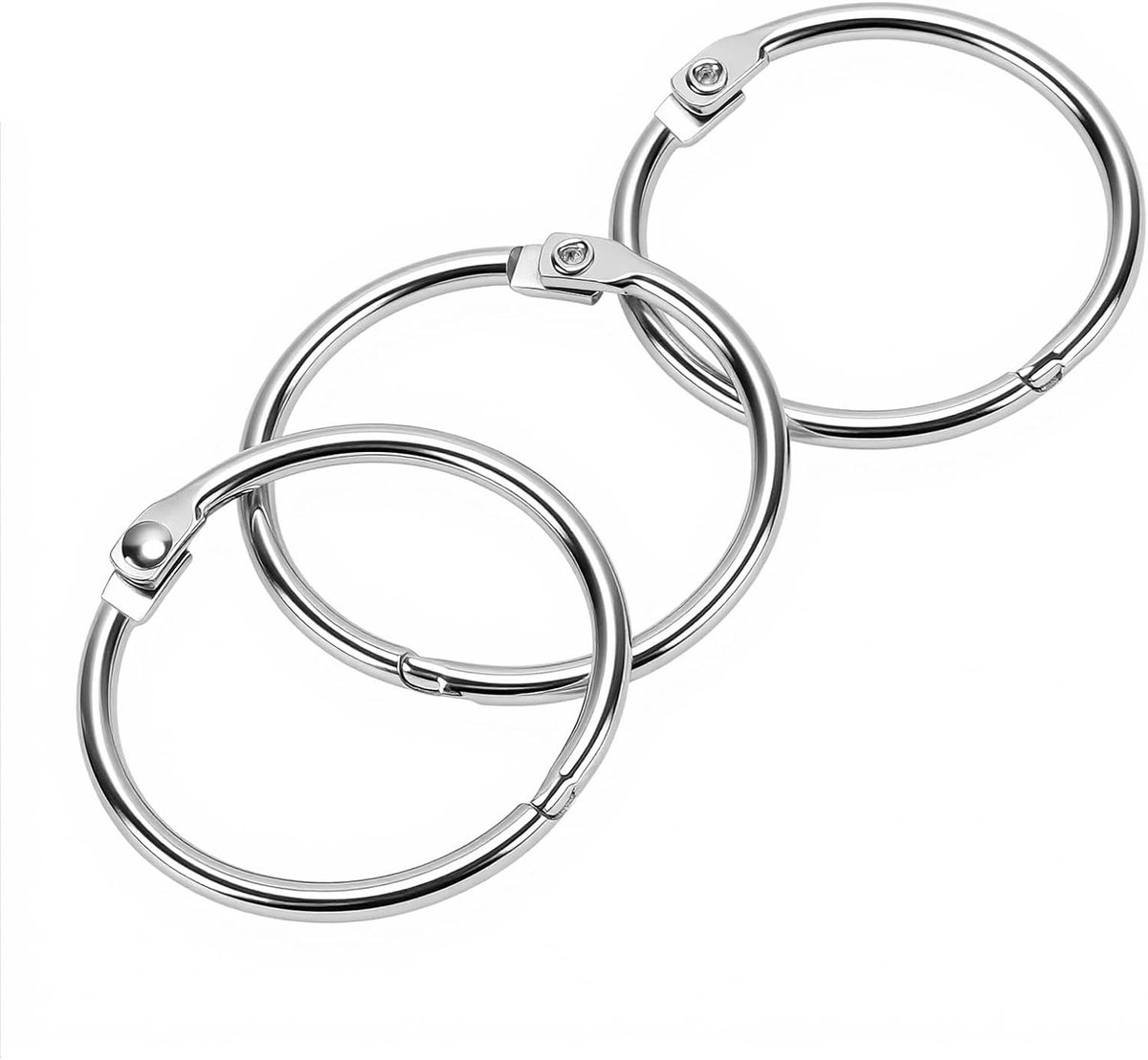 Set van 150 losbladige ringringen 25 mm - zilveren metalen boekringen voor kantoororganisatie, flashkaarten en sleutelhangers