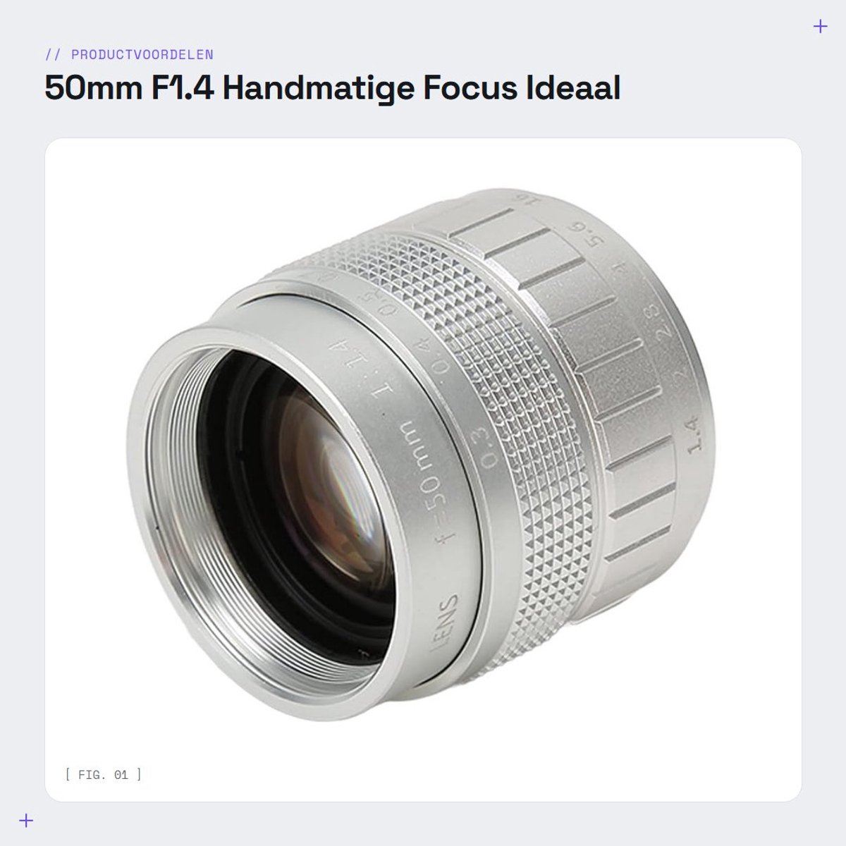 Inovra- Cameralens 50mm F1.4 - Handmatige Focus - Prime Lens - HD - Micro Four Thirds - Schokbestendig - Voor Landschap/Portret