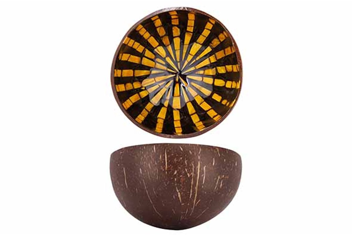 KOM - COCOSBOWL YELLOW MOSAIC STAR D14CM - 24 STUKS