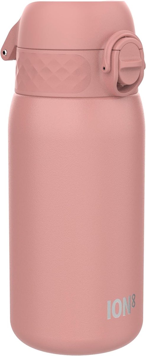 SnelShoppen - Kinderdrinkfles, roestvrij staal, lichtgewicht, 400 ml, niet geïsoleerd, lekvrij, met één hand te openen, veilige vergrendeling, vaatwas