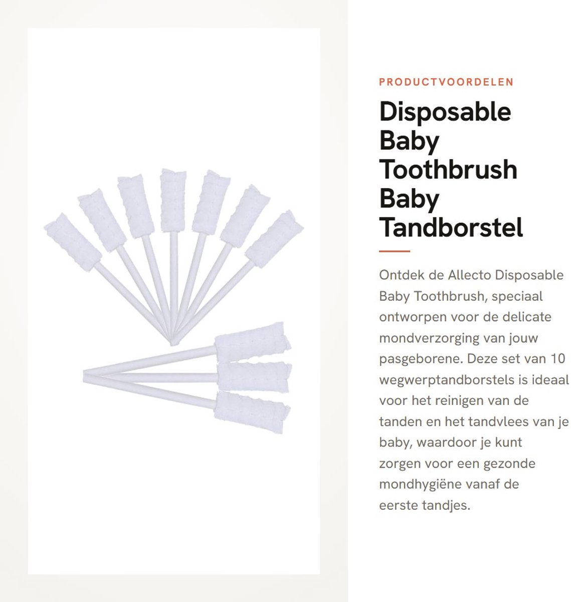 Inovra- Baby Tandenborstel 10 Stuks - Wegwerp Tandenborstel - Tong Cleaner - Orale Schoonmaak - Milieuvriendelijk - Geschikt voor Pasgeborenen