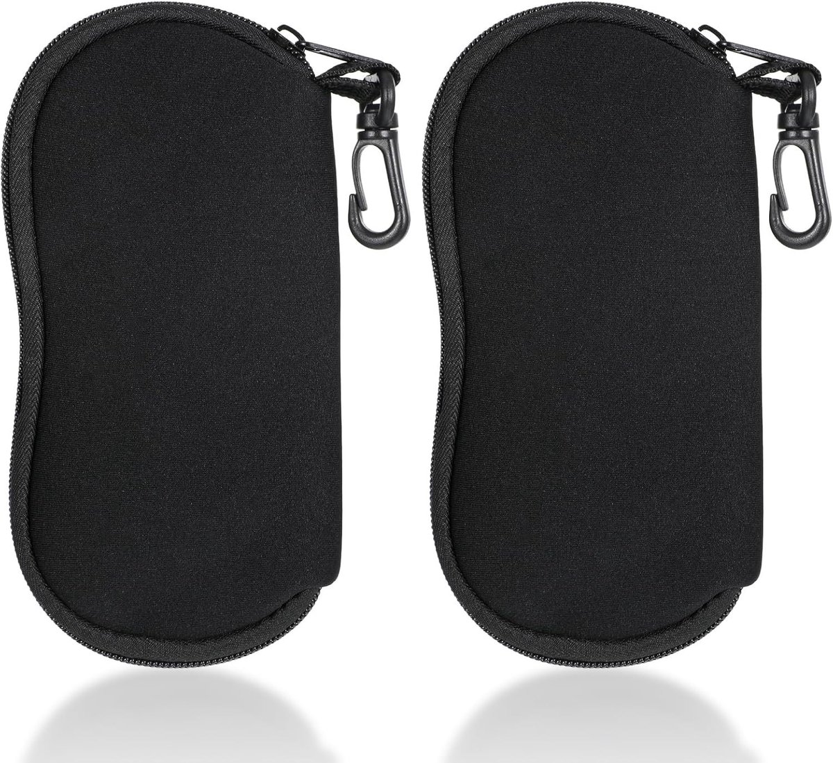 Ultralichte neopreen brillenkoker voor zonnebrillen, zachte reisetui met riemclip en ritssluiting, ideaal voor dames en heren