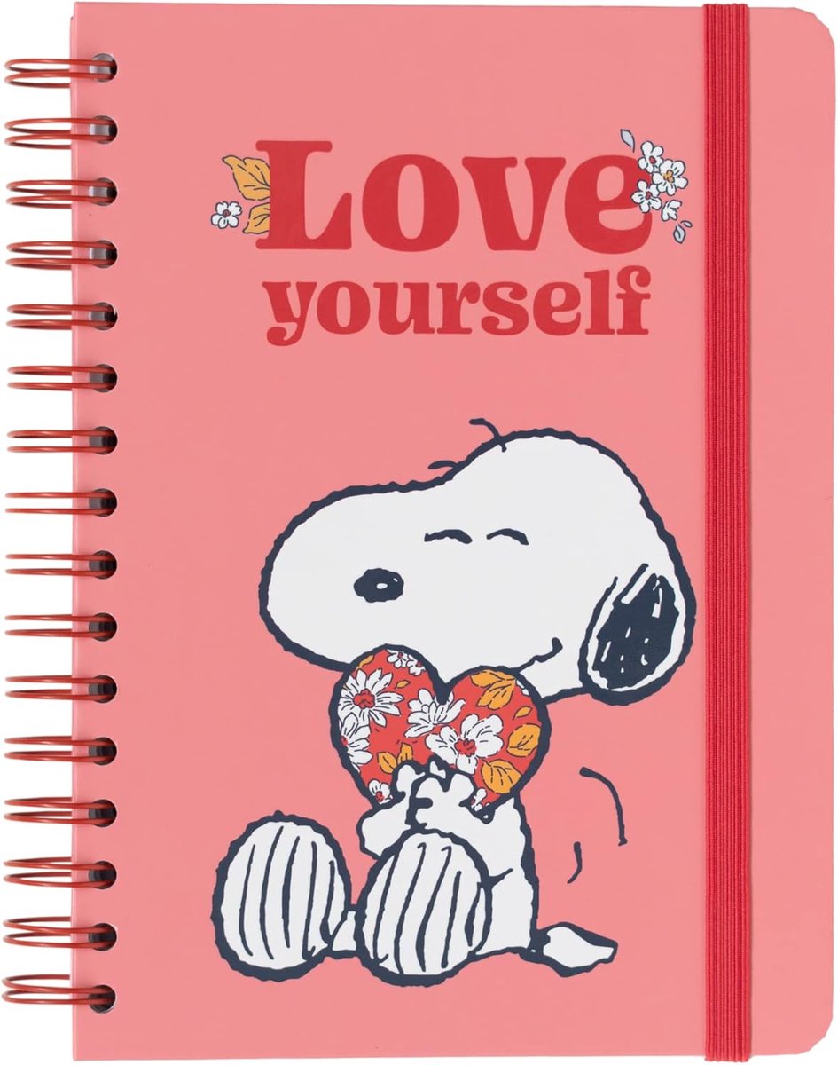 Thijox - Notitieboek Snoopy - A5 Hardcover Ringband Notitieblok - Peanuts Snoopy Design - Creatief Schrijven, Notities, School en Werk