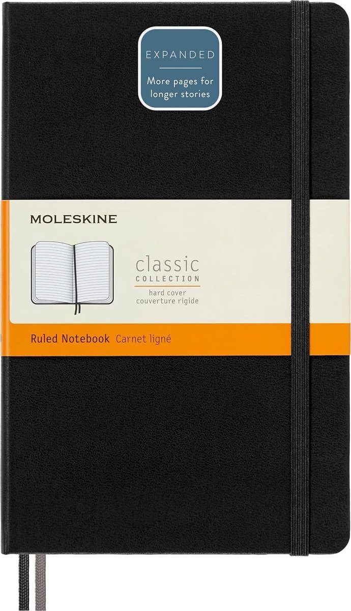 Thijox - Notitieboek A5 - Hard Cover en Elastische Sluiting - Ruled Papier - Zwart - 400 Pagina's - Ideaal voor Creatieve Projecten en Inspiratie