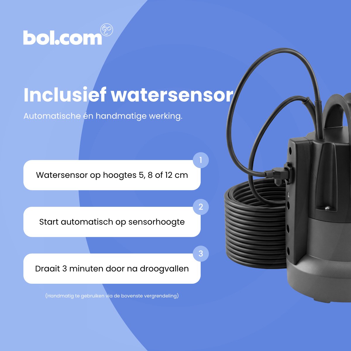 123® Vlakzuigende Dompelpomp 7000 l/u – Zwembad leegpompen – Dweildroog tot 1 mm – Automatische Watersensor – Kelderpomp tegen Wateroverlast – Vlakzuigpomp voor Kelder, Zwembad en Vijver – foto 8