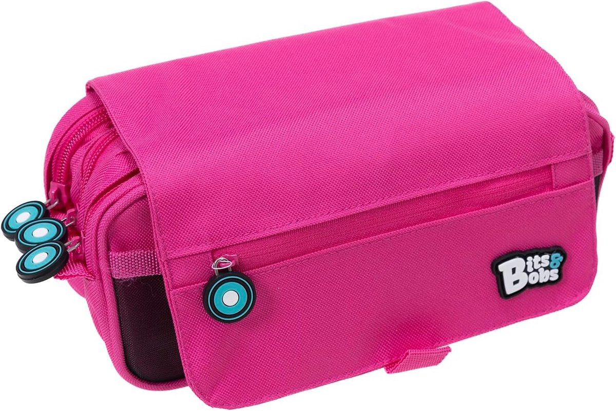 Thijox - Grafoplás Bits&Bobs School Etui 23x10x10cm - Multifunctioneel Etui met 3 Vakken, Zacht Blauw, Perfect voor School en Organisatie van Schoolma