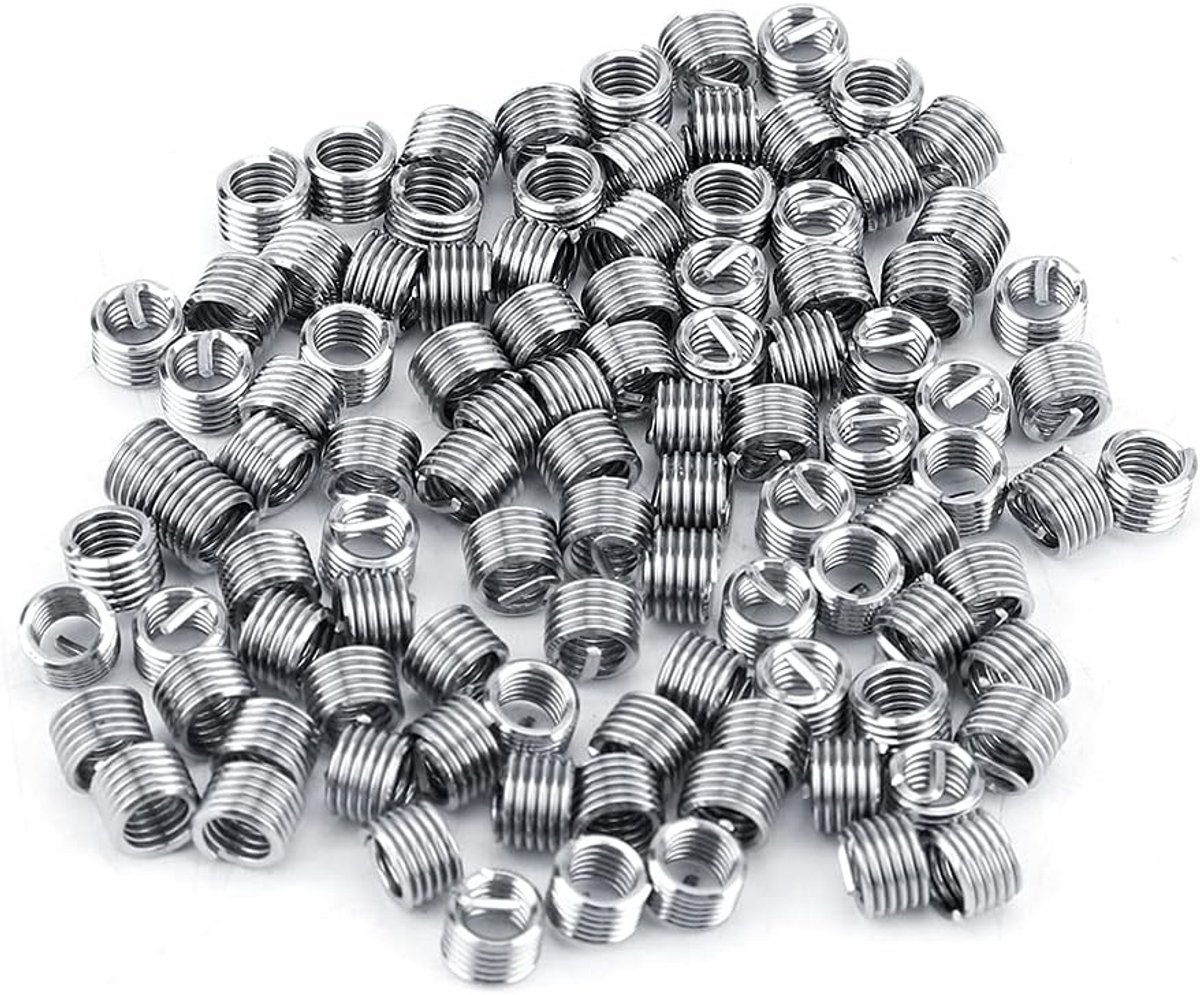 100 Stuks Helicoil Draad Inserts M4 voor Draadreparatie - Roestvrij Staal, Coiled en Spiral Inserts voor Duurzame Verbindingen