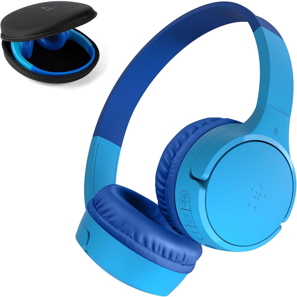 Thijox - Draadloze Koptelefoon voor Kinderen met Microfoon - 30 Uur Luistertijd - Ideaal voor School, Online Onderwijs, Reizen - Blauw met Leuke Stick
