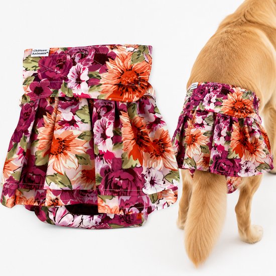 Château Animaux® Loopsheidbroekje Hond - S - Hondenluier - Bloemetjes Rok - Wasbaar
