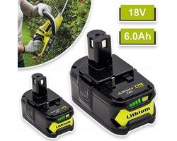 18V Vervangings accu Voor Ryobi - 6000mAh Hoge Capaciteit LED-Indicator - Geavanceerde Bescherming (Overladen Overontladen Kortsluiting) - Compatibel Met P104 P105 P108 En Meer