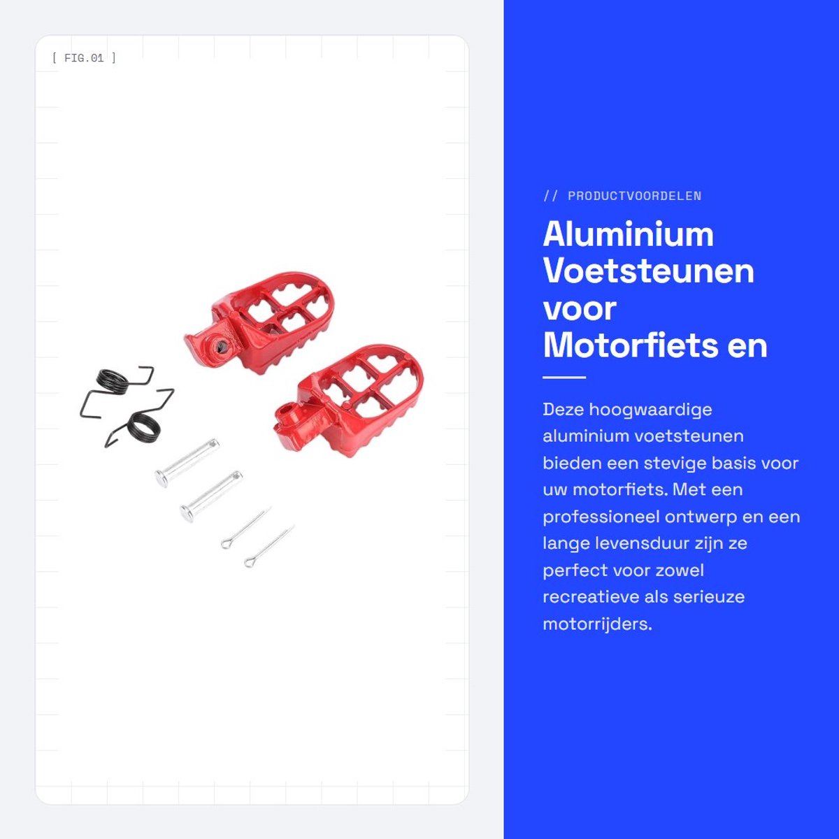 Dailygoods- Voetpennen Aluminiumlegering - Voetsteun - Motorfiets - Cross - Dirtbike - Modieus Ontwerp - Lange Levensduur - Voetensteunen