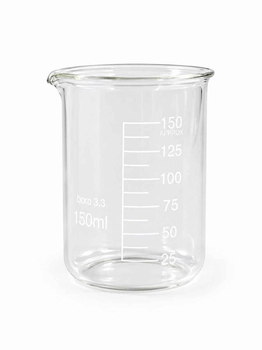 Bekerglas 150 ml laag model – Gegradueerd – Hittebestendig borosilicaatglas