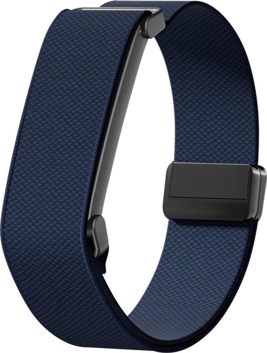 Stravo Nylon Bandje met Magnetische Sluiting – Traploos Verstelbaar – Geschikt voor Fitbit Air – Ademend Sport Horlogebandje – Donkerblauw