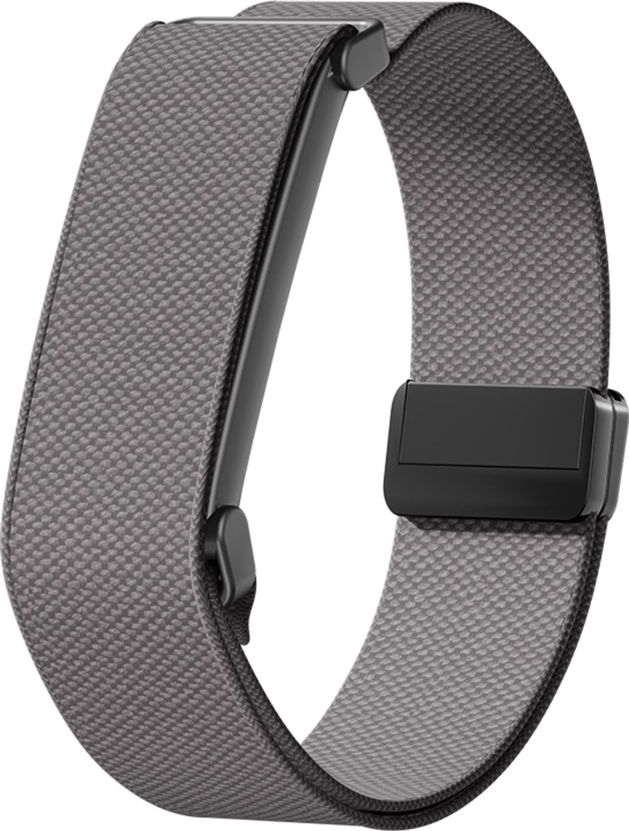 Stravo Nylon Bandje met Magnetische Sluiting – Traploos Verstelbaar – Geschikt voor Fitbit Air – Ademend Sport Horlogebandje – Donkergrijs