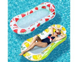 LISM - Lot de 2 tapis de piscine gonflables avec appuie-tête, 150 x 79 cm, chaise longue pour adultes pour bronzer, hamac rafraîchissant, jouet pour les fêtes d'été à la piscine, au lac et à la plage