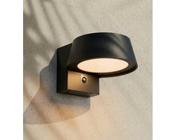 ZOLUNA OLIVIA Solar Wandlamp - Luxe Tuinverlichting met Bewegingssensor - 400 Lumen - Warm Wit (2700K) - Oplaadbaar via USB & Zonne-energie - Zwart