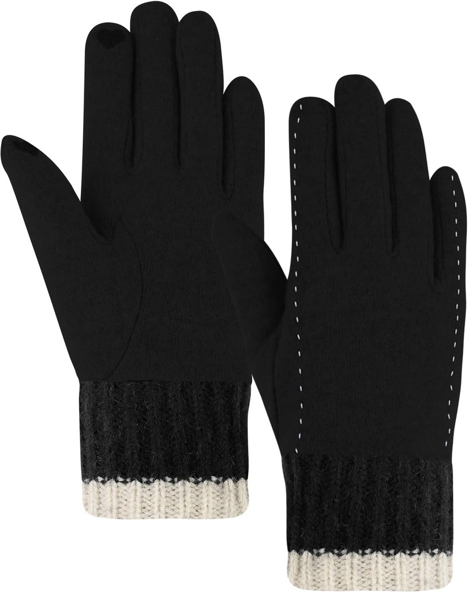 Dailygoods- Winterhandschoenen Waterdicht - Touchscreen Handschoenen - Elastische Handschoenen - Winterhandschoenen Dames - Warme Handschoenen - Materiaal Polyester/Bontweefsel