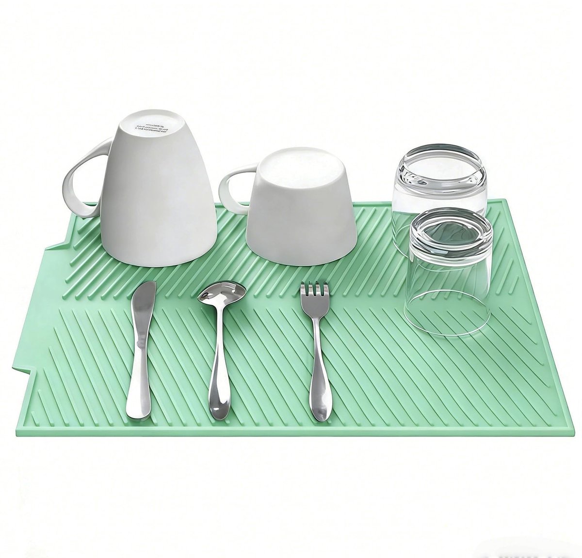 Dailygoods- Afdruipmat Siliconen 50 x 40 cm - Antislip - Droogmat Keuken - Afdruipmat Gootsteen - Sneldrogend - Verhoogde Ribbels