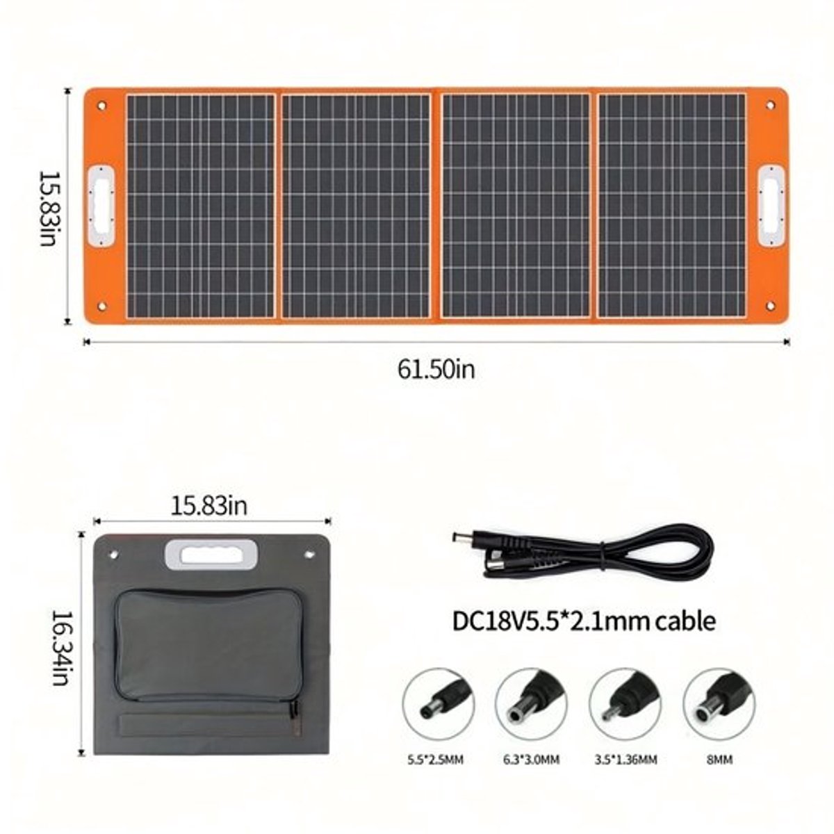 Zonnepaneel – Solar Panel – Opvouwbaar Zonnepaneel – Draagbaar Zonnepaneel – Powerbank Oplader – 100W Vermogen – Lichtgewicht Compact Design