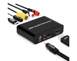 Audio-Adapter - ARC Audio Retour - HDMI naar Optisch/Coax/RCA - 192kHz - Zwart