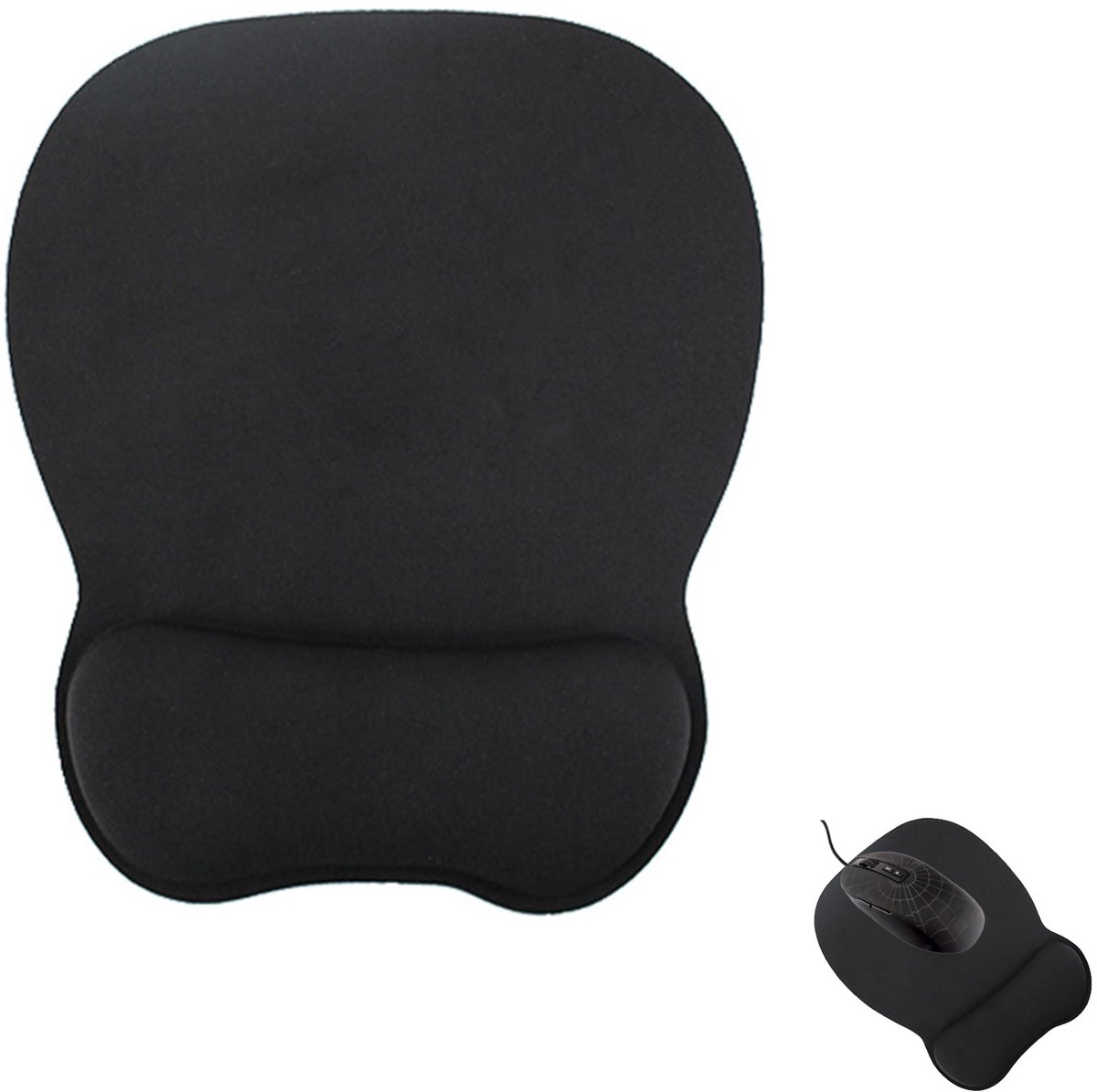 Dailygoods - Muismat met polssteun, ergonomische muismat met rubberen basis, antislip en waterdicht, voor kantoor en gaming, zwart