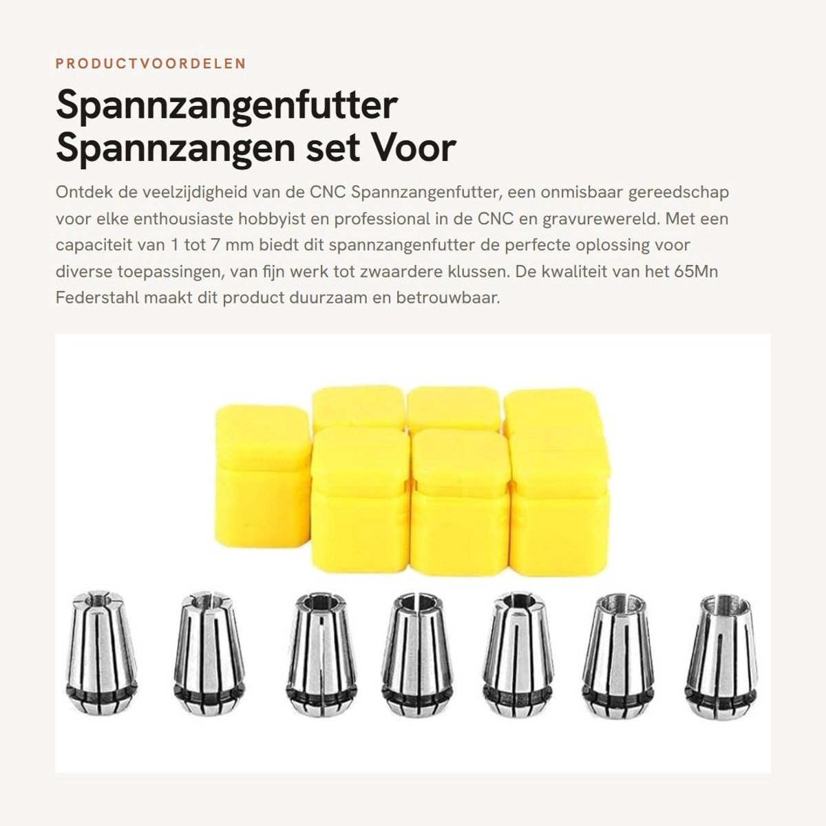 Dailygoods- Spannzangenfutter 1~7mm - ER11 Spannzangen - 65Mn Federstaal - CNC Gravierfreesmachine - Schokbestendig - Precisie. - Spanningshouder