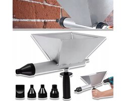 Voegspuit Met 4 Verwisselbare Sproeiers - Automatische Elektrische Mortelspuit Ergonomisch Ontwerp - Koolstofstaal Trechtervulling Arbeidsbesparend Lager - Zilver & Zwart