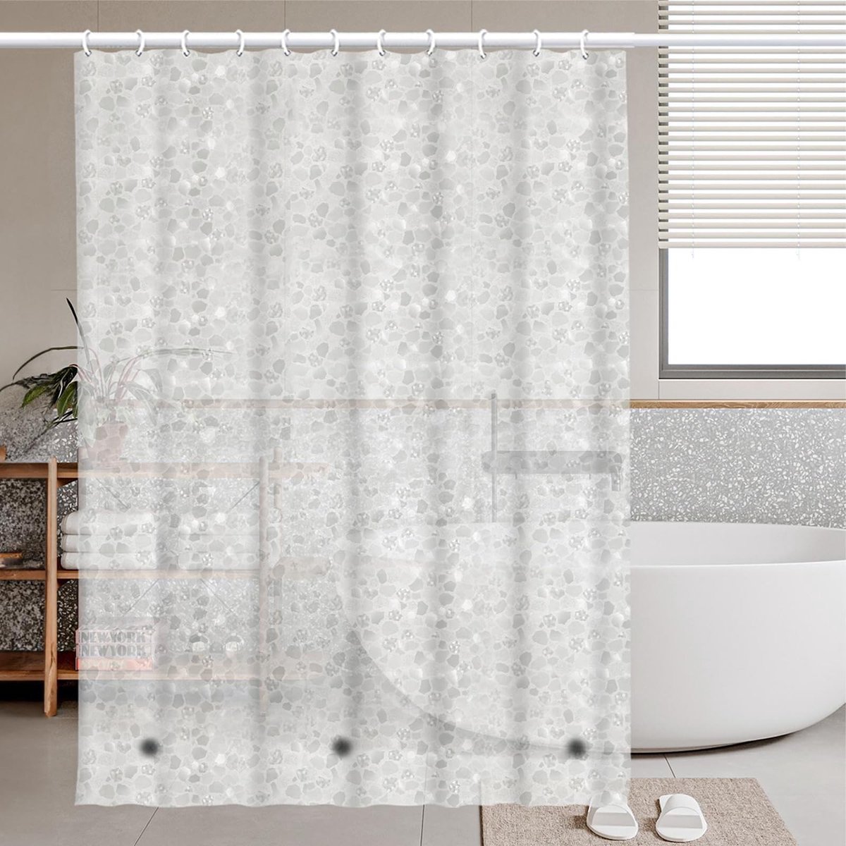 Dailygoods- Douchegordijn 180 x 180 cm - Dikker - Waterdicht - Schimmelbestendig - Antibacterieel - 100% PVC-weefsel - Badgordijn