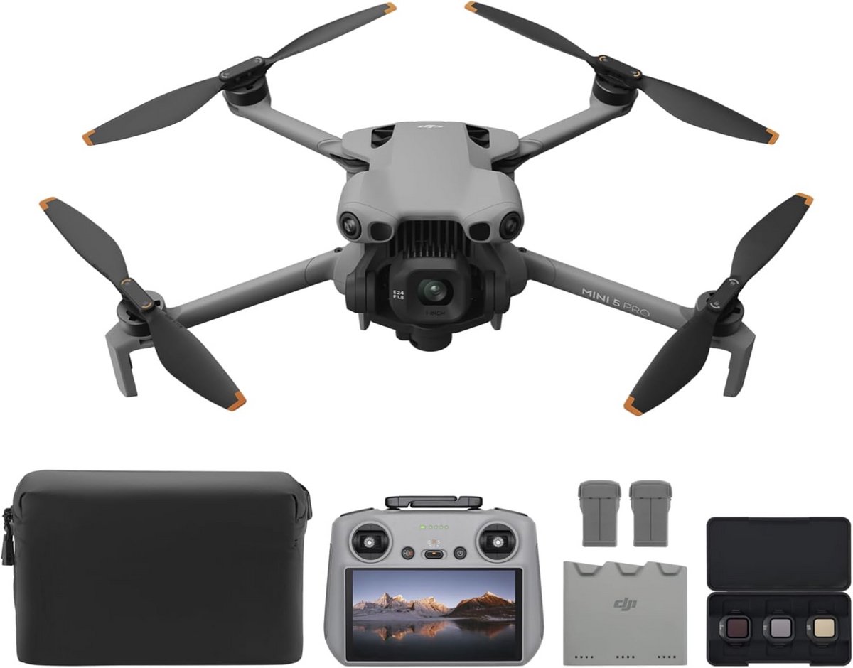 Dji Drone Mini 5 Pro Fly More Combo PLUS Rc 2 Camera's En Video-Opnamekit - Extra lange accuduur