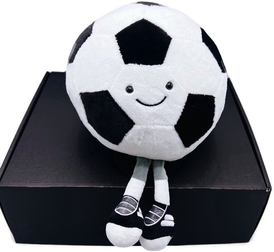 Grote pluche voetbal - Koetsiekoetsie pluche voetbal knuffel - Zachte voetbal XXL - 30/35 CM groot - voetbal met gezichtje en beentjes — afbeelding 2