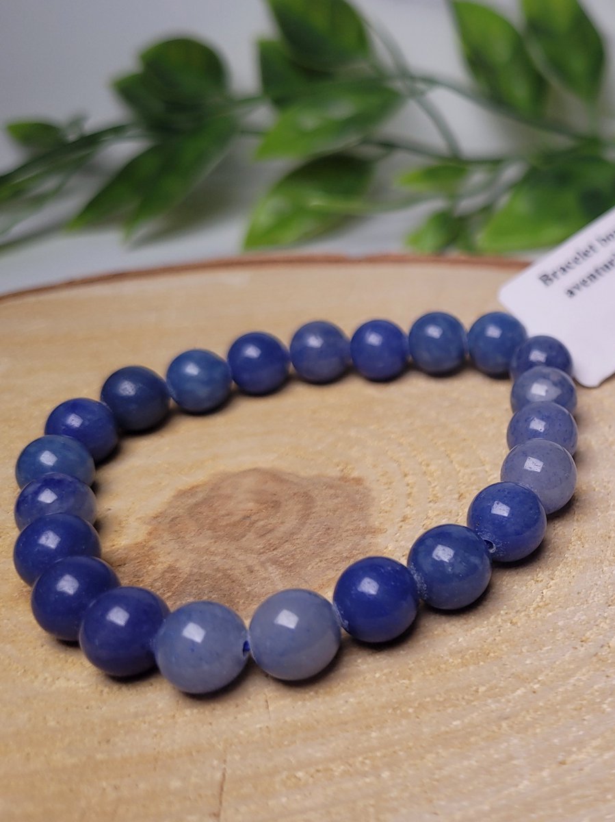Blauwe Aventurijn Edelsteen Armband 8mm - Kogelarmband - Kralenarmband